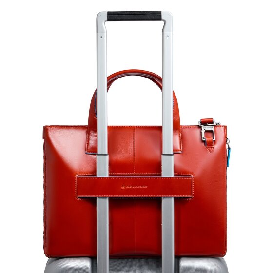 Piquadro Blue Square Bolsa de compras Piel 38 cm Compartimento para el portátil con pliegue de expansión