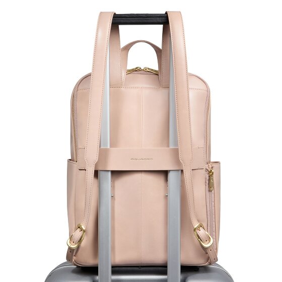 Piquadro Blue Square Mochila de día Protección RFID Piel 37 cm Compartimento para el portátil