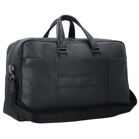 Piquadro Bolso de viaje cuadrado azul de piel 52 cm