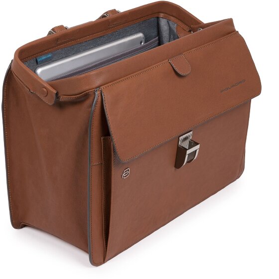 Piquadro Maletín Cuadrado Negro Piel 37 cm