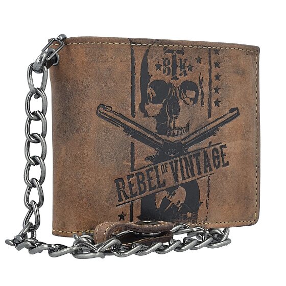 Greenburry Cartera de cuero con cadena de calavera vintage 12,5 cm