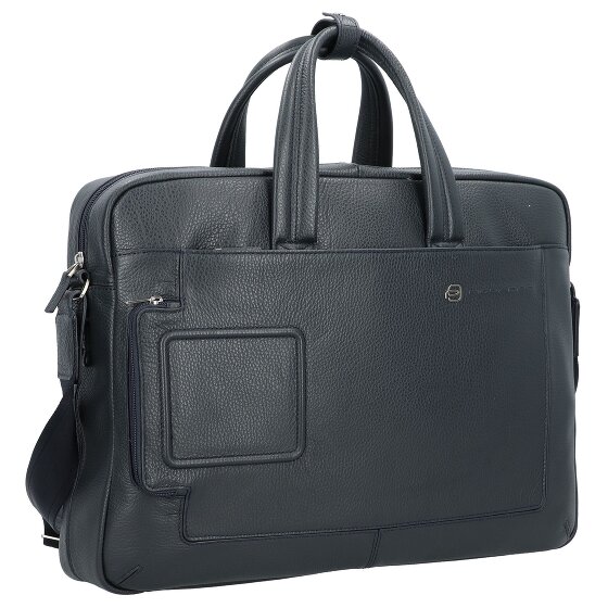Piquadro Maletín de cuero con compartimento para portátil de 44 cm