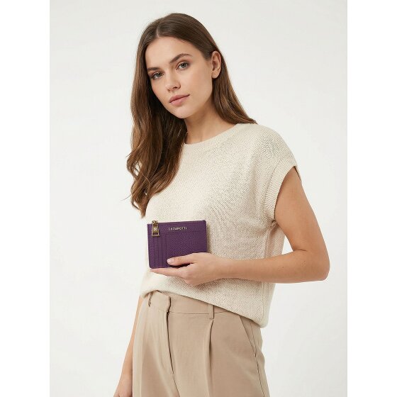 Lazarotti Bolonia Llavero de cuero Tarjetero de cuero de 11,5 cm con compartimento para etiqueta de aire