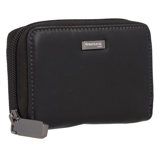 Greenland Nature Estuche para tarjetas de crédito de napa negra RFID 11 cm