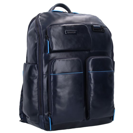 Piquadro Azul Cuadrado Revamp Mochila RFID Piel 42 cm Compartimento Portátil