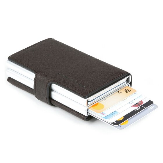 Piquadro Funda cuadrada azul para tarjetas de crédito RFID Piel 7 cm