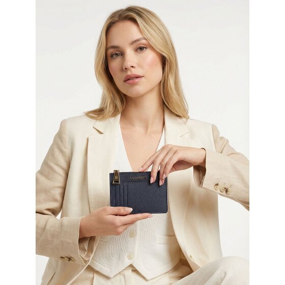 Lazarotti Bolonia Llavero de cuero Tarjetero de cuero de 11,5 cm con compartimento para etiqueta de aire