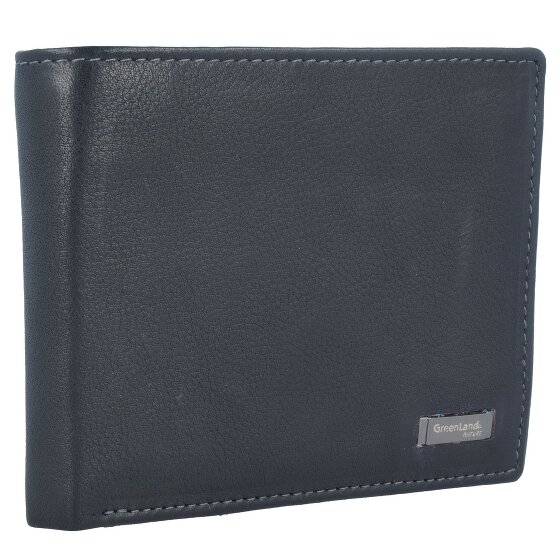 Greenland Nature Billetera de napa negra de cuero RFID 11 cm