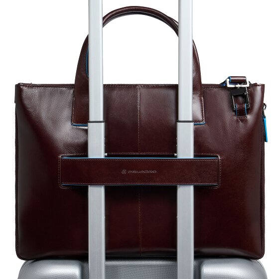 Piquadro Blue Square Bolsa de compras Piel 38 cm Compartimento para el portátil con pliegue de expansión