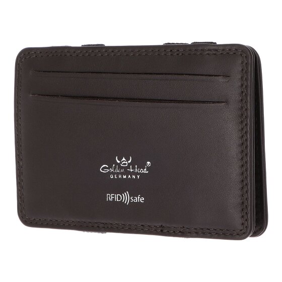Golden Head Polo Estuche para tarjetas de crédito Bloqueo RFID Piel natural 7.5 cm