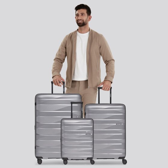 Bergpfeil Juego de maletas de viaje de 4 ruedas, 3 piezas, con plegado extensible