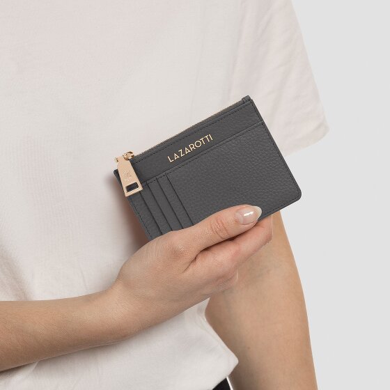 Lazarotti Estuche para llaves de piel Bolonia 11,5 cm con compartimento para etiqueta de aire