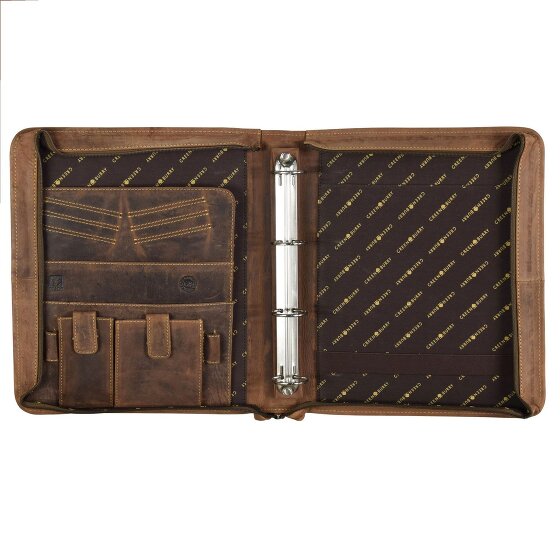 Greenburry Carpeta de anillas vintage de cuero 29 cm