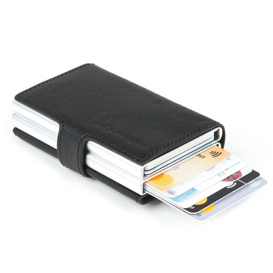 Piquadro Funda cuadrada azul para tarjetas de crédito RFID Piel 7 cm