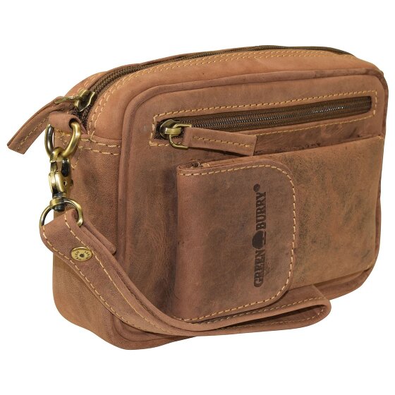 Greenburry Bolso de cuero para hombre vintage de 22 cm