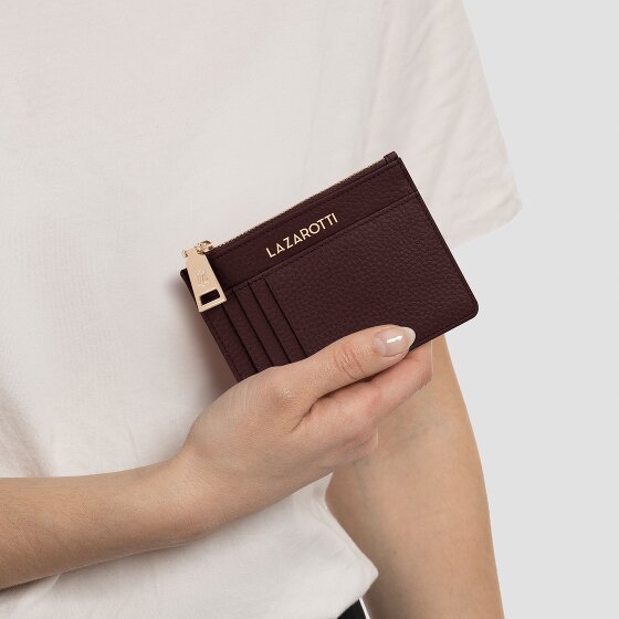 Lazarotti Estuche para llaves de piel Bolonia 11,5 cm con compartimento para etiqueta de aire