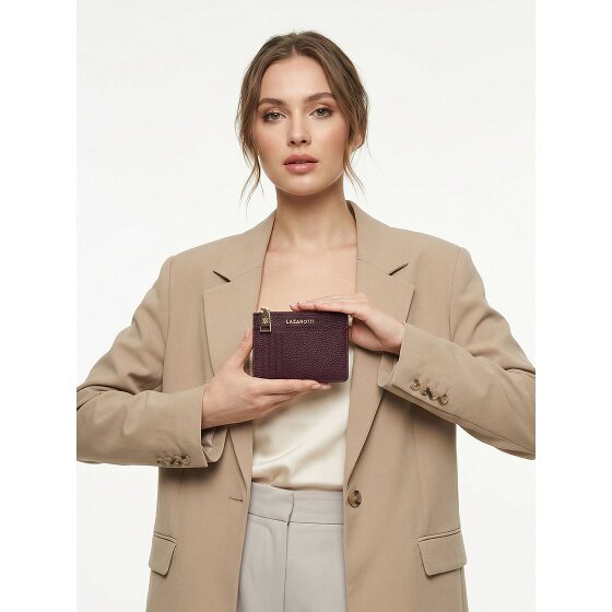 Lazarotti Bolonia Llavero de cuero Tarjetero de cuero de 11,5 cm con compartimento para etiqueta de aire