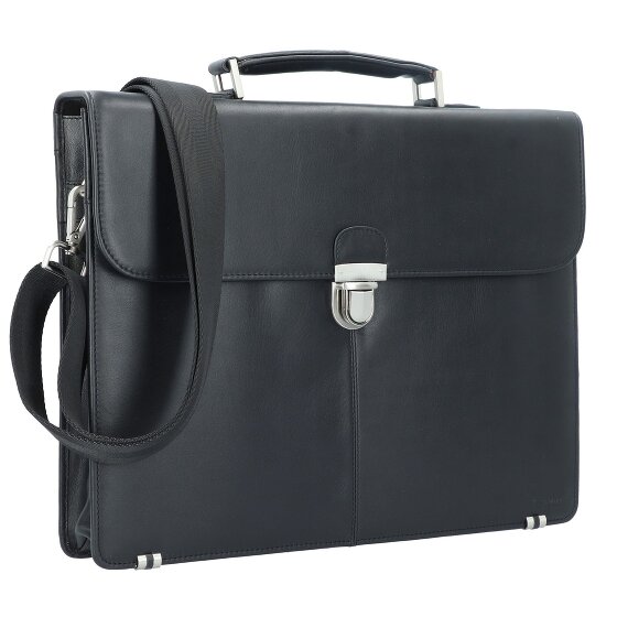 Esquire Maletín Oxford de piel con compartimento para el portátil de 40 cm