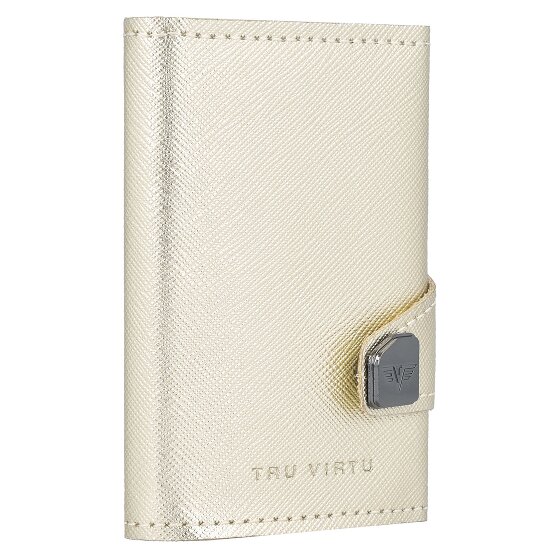 Tru Virtu Funda para tarjetas de crédito Click & Slide Cartera de piel RFID 6,5 cm