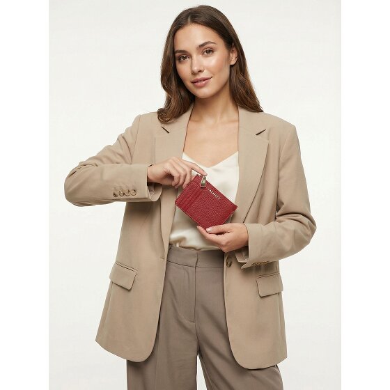 Lazarotti Bolonia Llavero de cuero Tarjetero de cuero de 11,5 cm con compartimento para etiqueta de aire