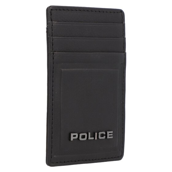 Police PT16-08536 Estuche para tarjetas de crédito de cuero de 7 cm con pinza para billetes