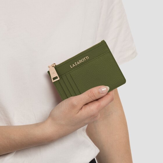 Lazarotti Estuche para llaves de piel Bolonia 11,5 cm con compartimento para etiqueta de aire