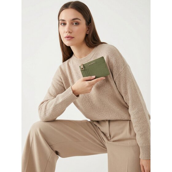 Lazarotti Bolonia Llavero de cuero Tarjetero de cuero de 11,5 cm con compartimento para etiqueta de aire