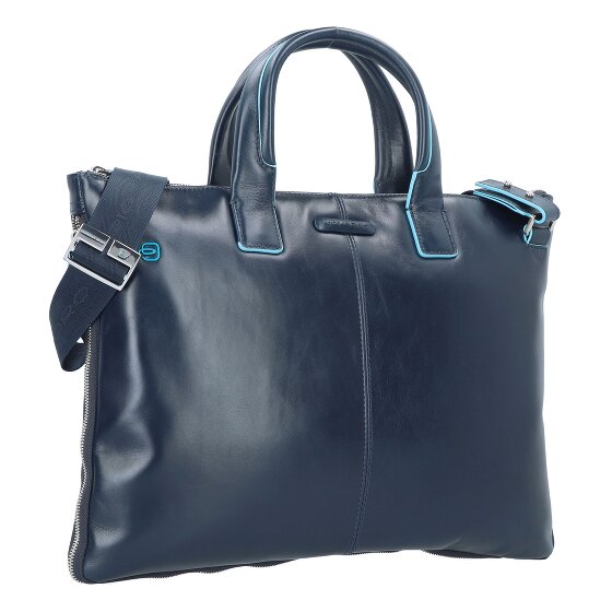 Piquadro Maletín cuadrado azul Piel 42 cm Compartimento para portátil