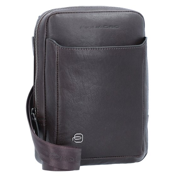 Piquadro Bolso cuadrado negro de cuero 17 cm