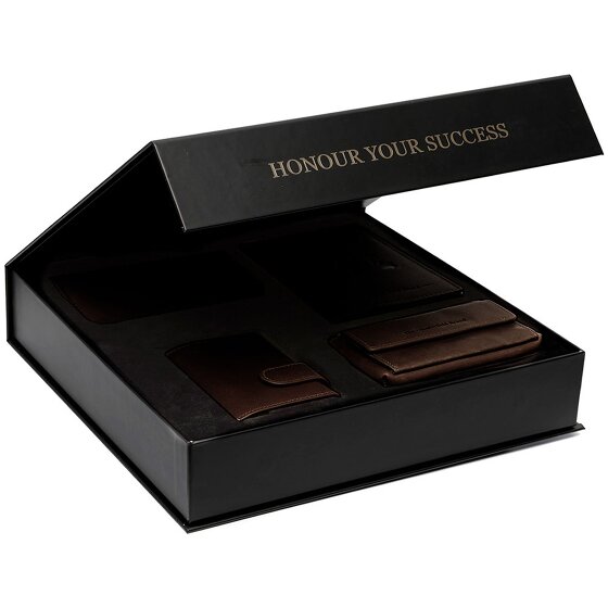 The Chesterfield Brand Estuche de regalo de 4 tarjetas de crédito de cuero de 7 cm