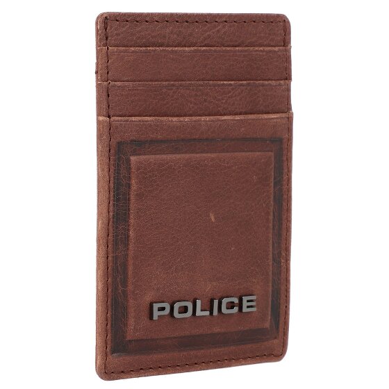 Police PT16-08536 Estuche para tarjetas de crédito de cuero de 7 cm con pinza para billetes