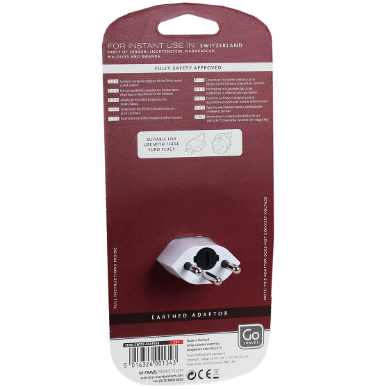 Go Travel Adaptador de viaje Suiza-Europa