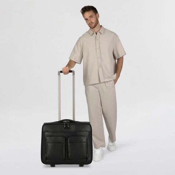 Piquadro Modus Special 2 ruedas Carrito de negocios Piel 44 cm Compartimento para el portátil