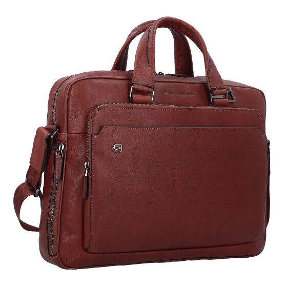 Piquadro Maletín cuadrado negro Piel 40 cm Compartimento para portátil