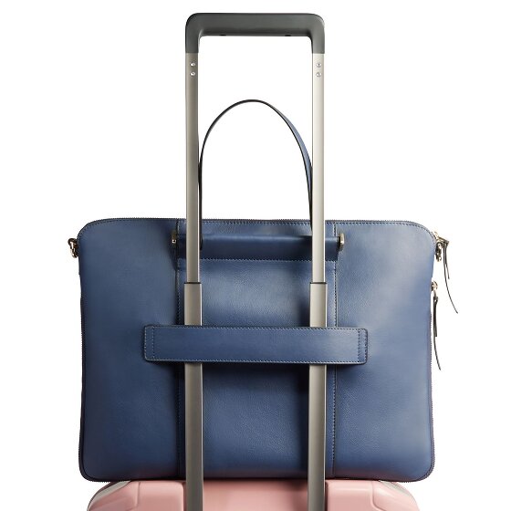 Piquadro Maletín circular de piel 43 cm Compartimento para el portátil