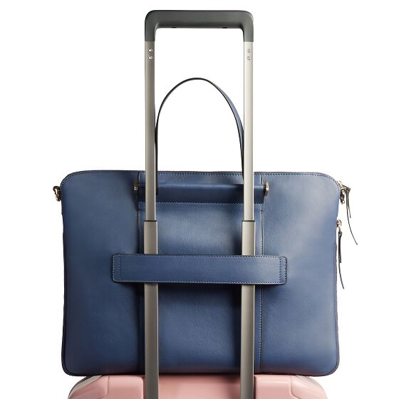 Piquadro Maletín circular de piel 43 cm Compartimento para el portátil