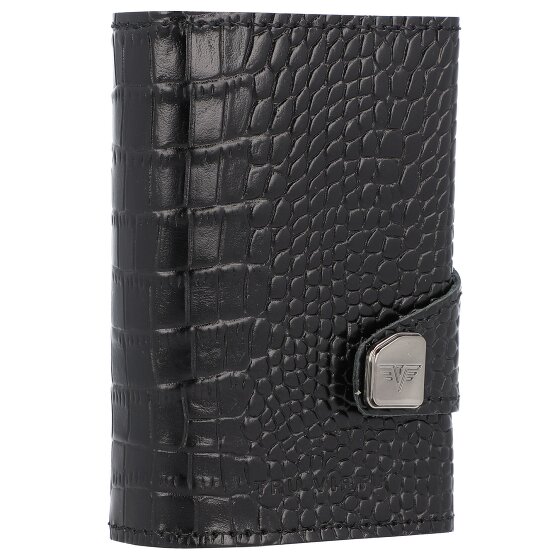 Tru Virtu Funda para tarjetas de crédito Click & Slide Cartera de piel RFID 6,5 cm