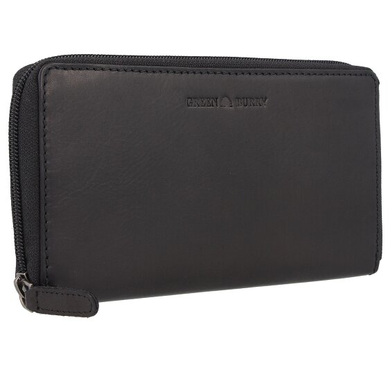 Greenburry Pure Black Cartera Protección RFID Piel 19.5 cm