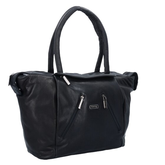 Greenland Nature Bolso shopper de napa negro 33 cm