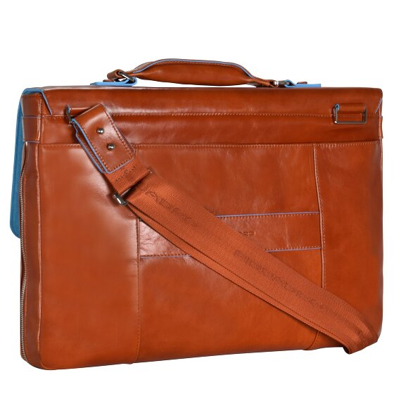 Piquadro Maletín cuadrado azul II Piel 40 cm Compartimento para portátil