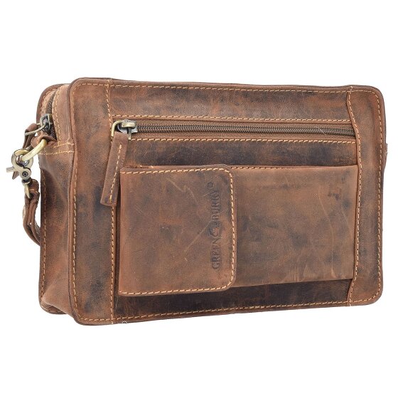 Greenburry Bolso vintage de piel para hombre 22 cm