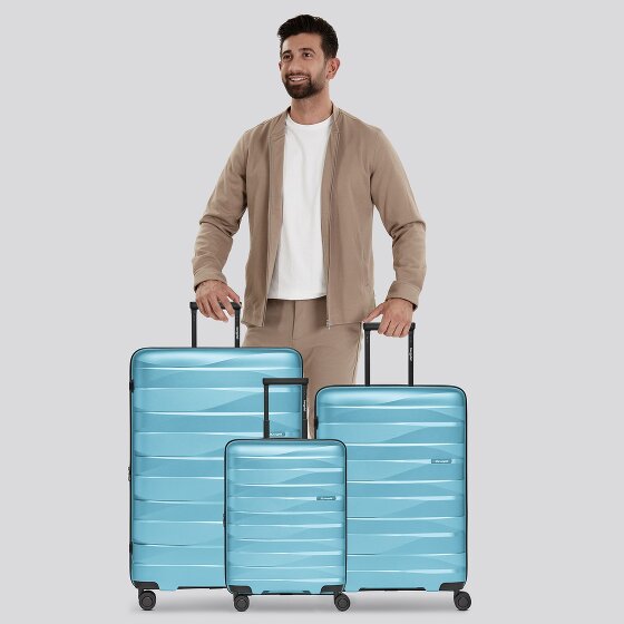 Bergpfeil Juego de maletas de viaje de 4 ruedas, 3 piezas, con plegado extensible