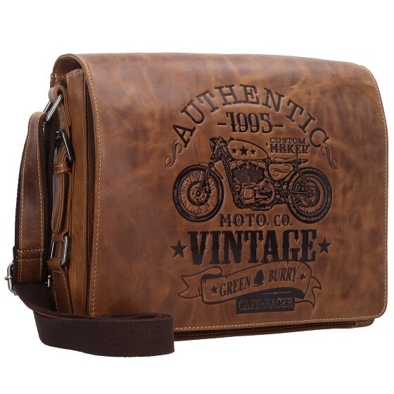 Greenburry Vintage Cafe Racer Messenger Cuero 33 cm