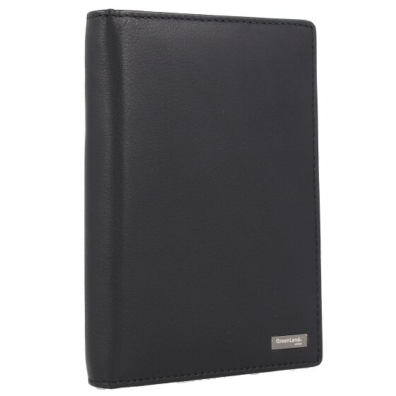 Greenland Nature Funda para pasaporte de napa negra de cuero RFID 11,5 cm