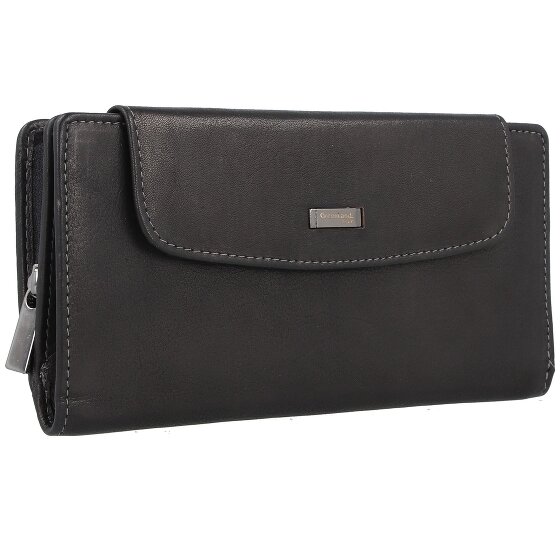 Greenland Nature Billetera de napa negra de cuero RFID 19 cm