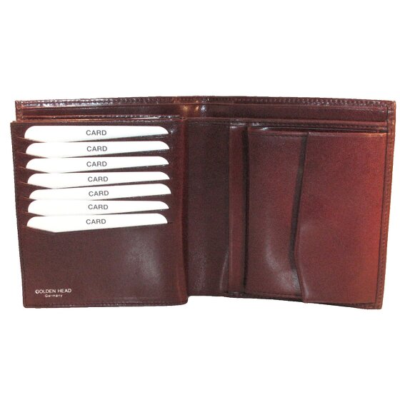 Golden Head Billetera Colorado de cuero RFID 11 cm