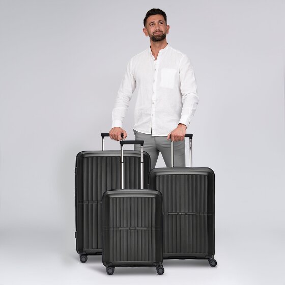 Pactastic Colección 01 Juego de maletas de 4 ruedas, 3 piezas, con pliegue extensible