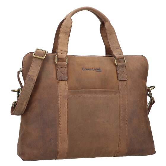 Greenland Nature Maletín Montenegro de cuero con compartimento para portátil de 40 cm