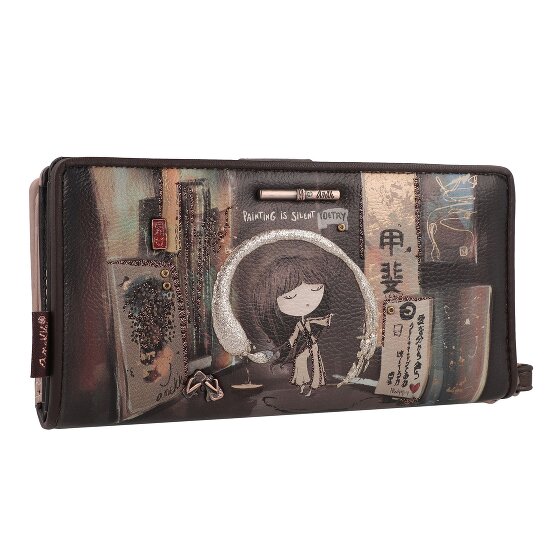 Anekke Shoen Brown Cartera Protección RFID 19 cm