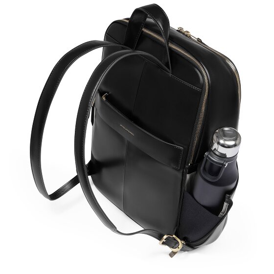 Piquadro Blue Square Mochila de día Protección RFID Piel 37 cm Compartimento para el portátil